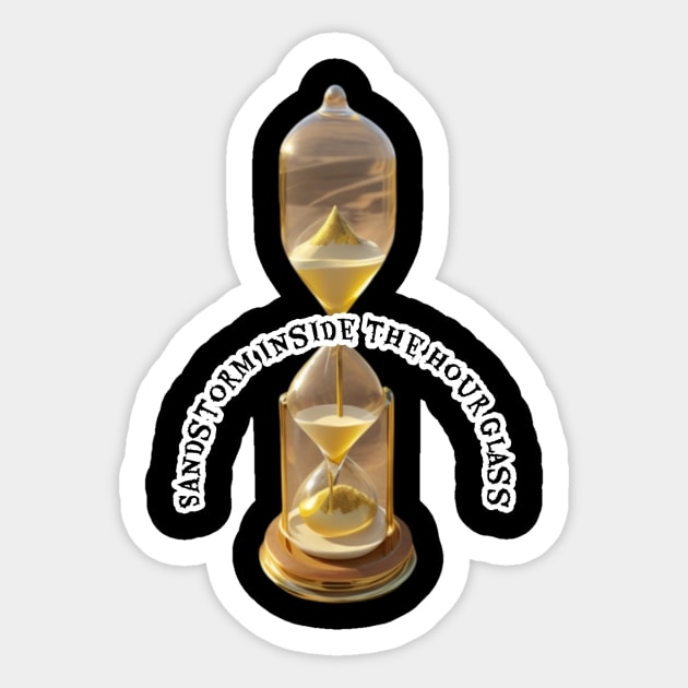 Sandstorm inside the hour glass Sticker by Avocado design for print on demand